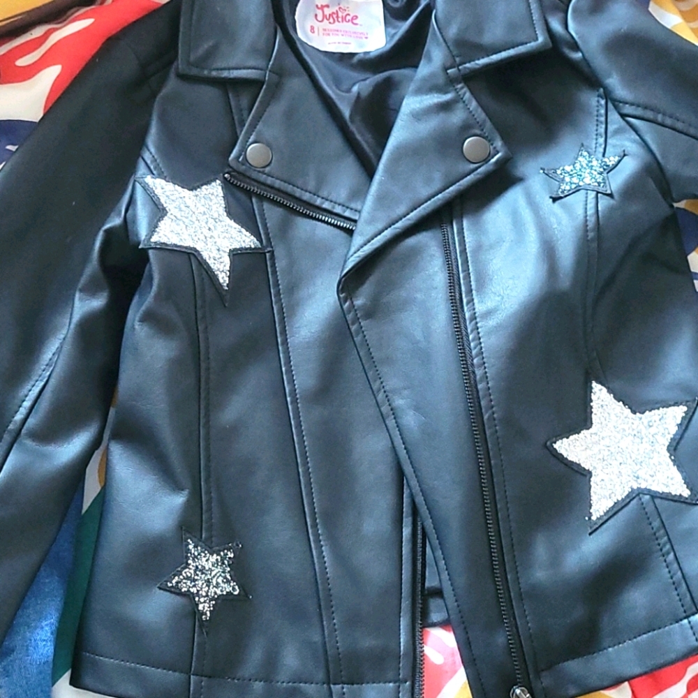 Little girls pleather justice jacket